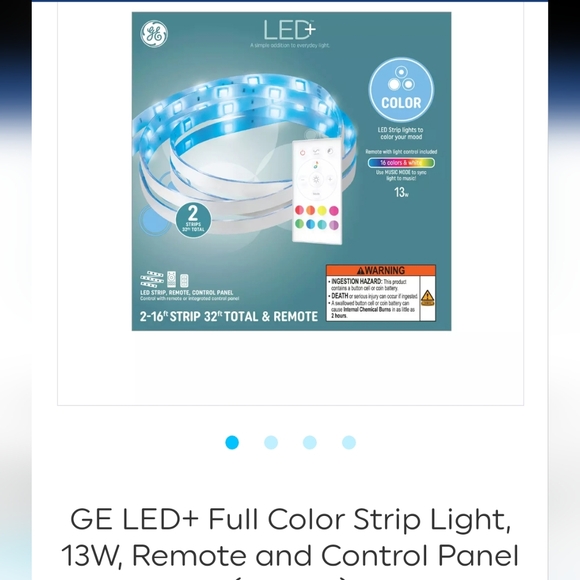 GE LED Light Strips, Remote, Color + White, 32 tf, Trimmable, Sync to Music, New - Picture 10 of 14